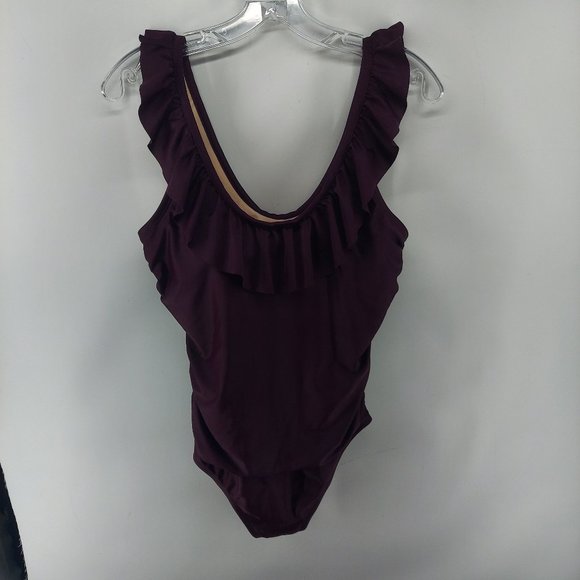 merona swimsuit one piece size large purple - Picture 1 of 12